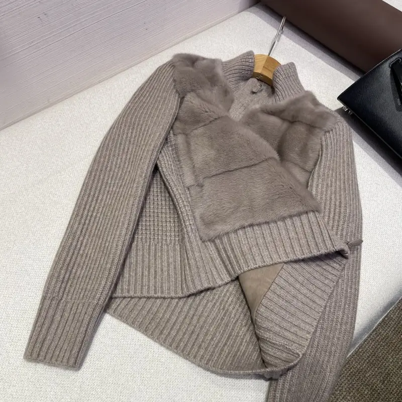Loro Piana Jacket cashmere women's from fur mink — Photo 4