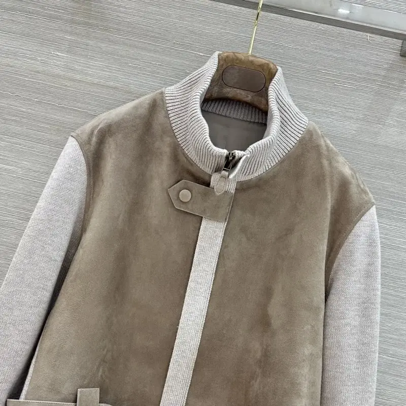 Loro Piana Куртка з замші і кашеміру в стилі печворк жіноча — Фото 2