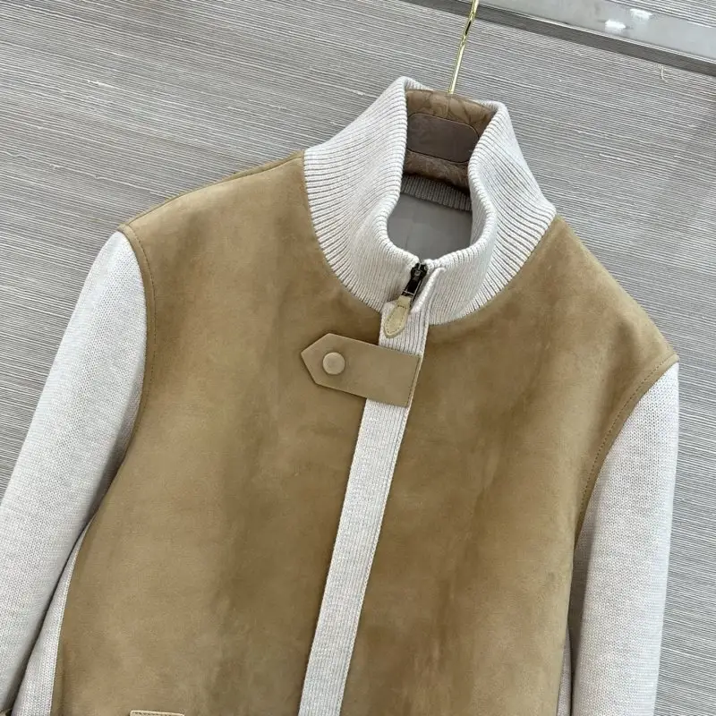 Loro Piana Jacket of suede and cashmere at style patchwork women's — Photo 2