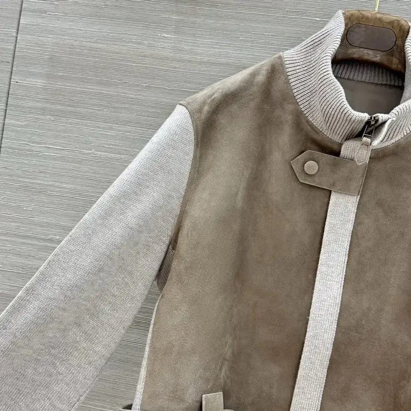 Loro Piana Куртка з замші і кашеміру в стилі печворк жіноча — Фото 3