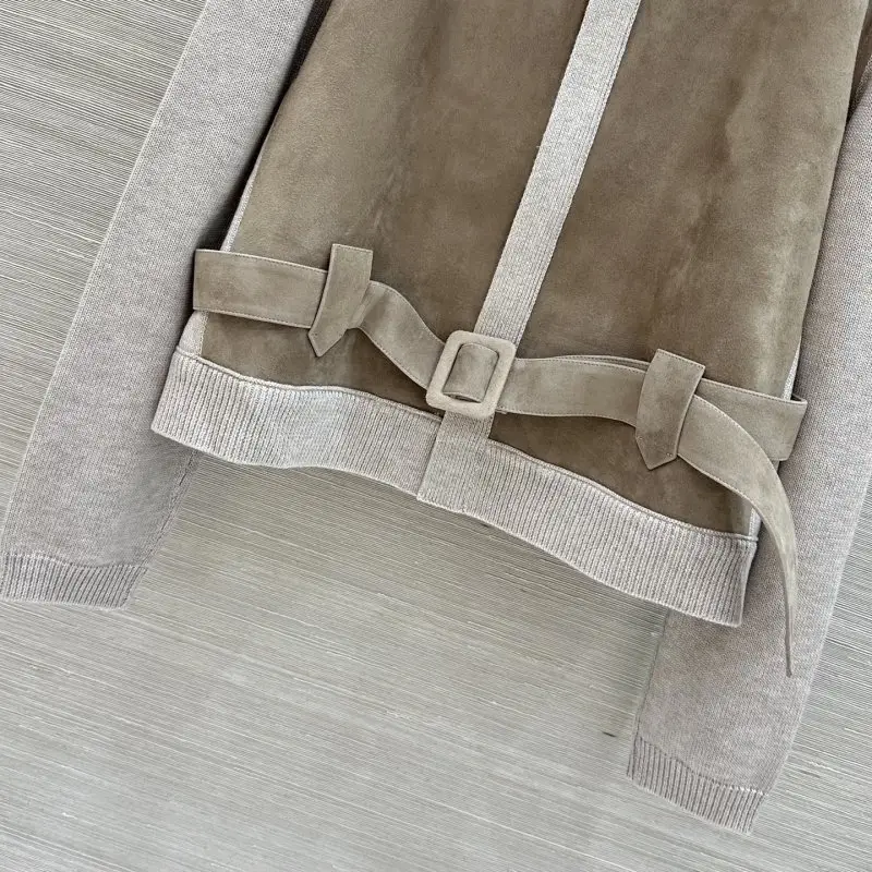 Loro Piana Куртка з замші і кашеміру в стилі печворк жіноча — Фото 4