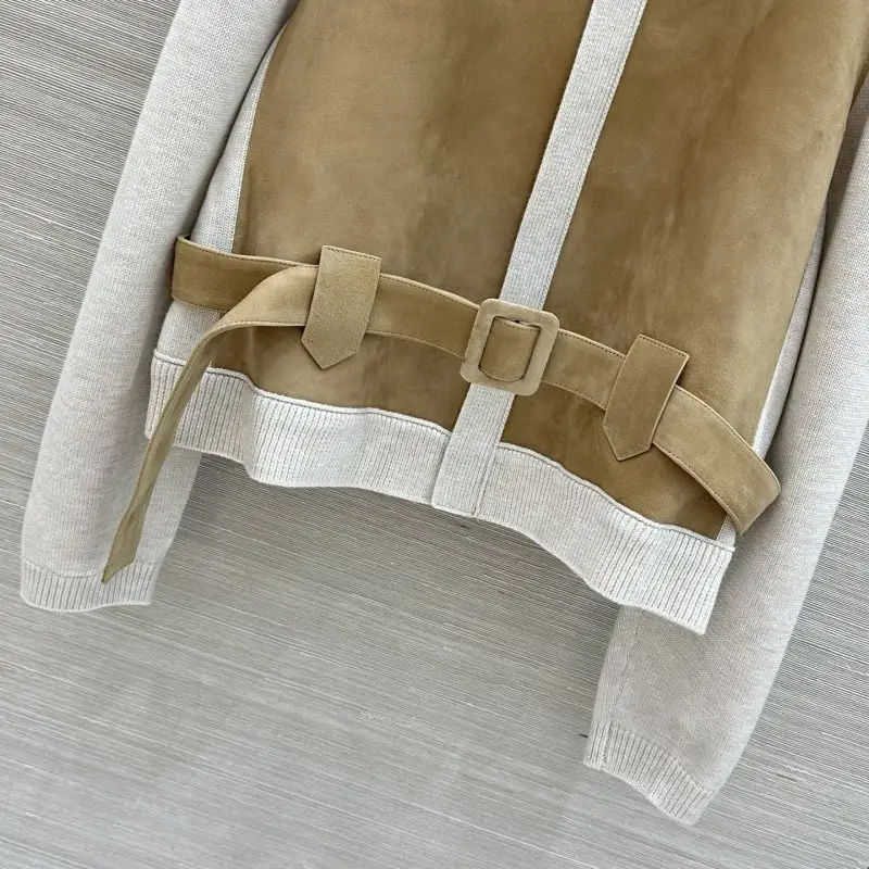 Loro Piana Jacket of suede and cashmere at style patchwork women's — Photo 4