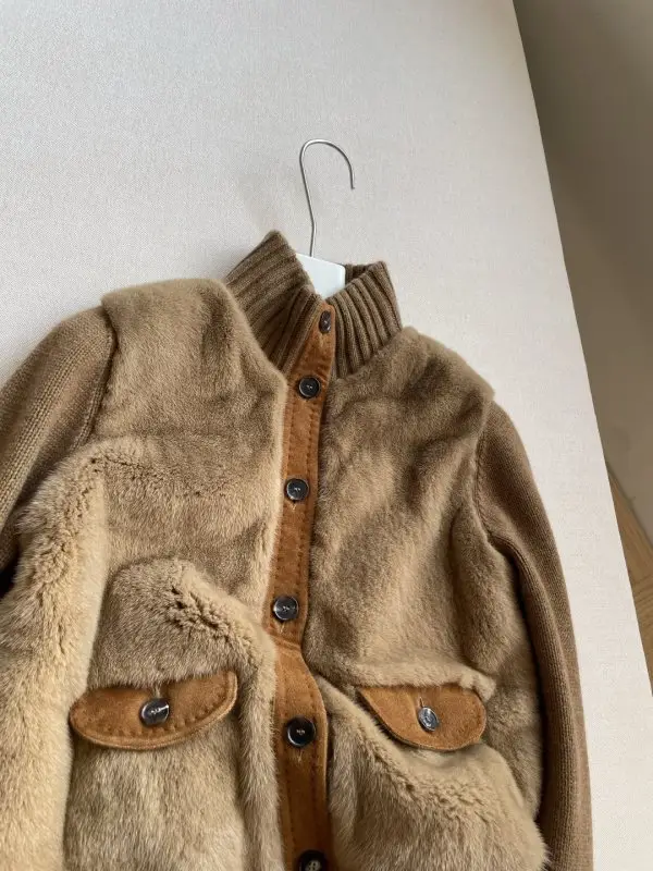 Loro Piana Куртка жіноча з кашеміру і норкового хутра — Фото 2