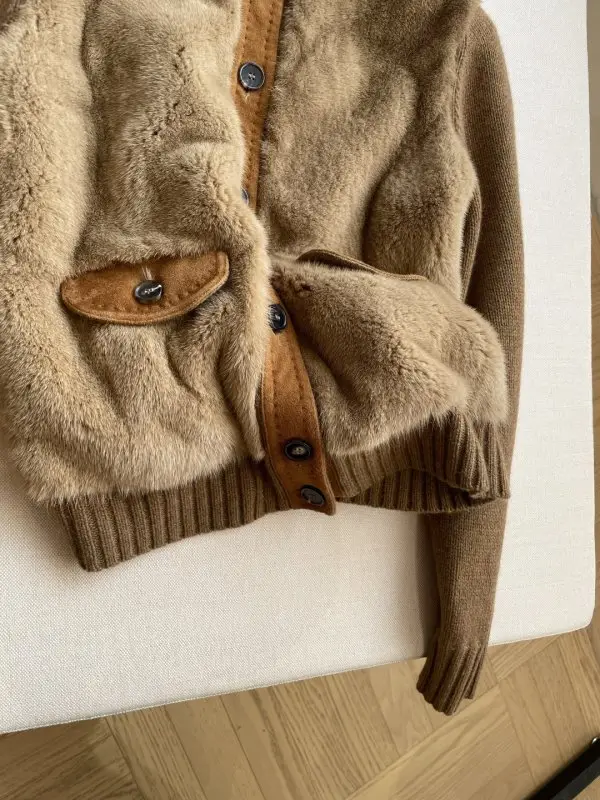 Loro Piana Куртка жіноча з кашеміру і норкового хутра — Фото 3