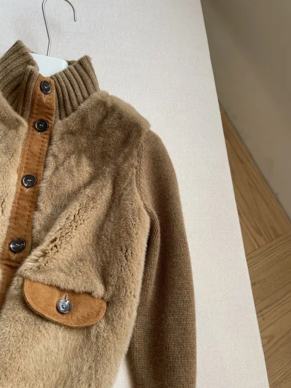Loro Piana Куртка жіноча з кашеміру і норкового хутра — Фото 4