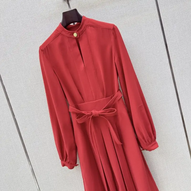Loro Piana Long red плиссированное dress — Photo 2