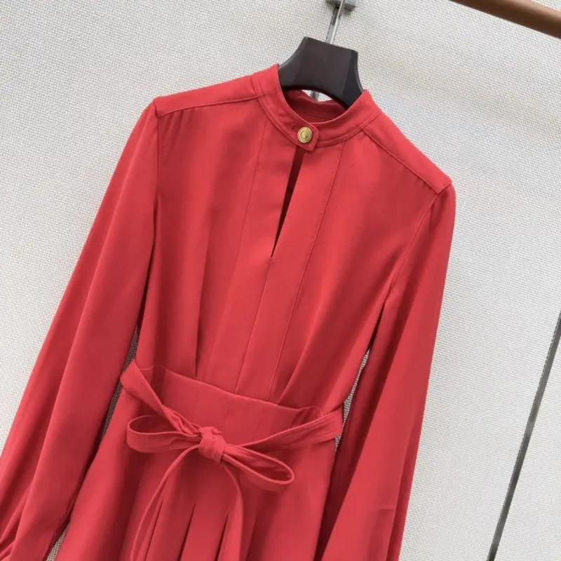 Loro Piana Long red плиссированное dress — Photo 3