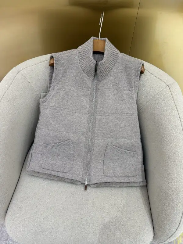 Loro Piana Двостороння жилетка вовняна з норковым хутром — Фото 4