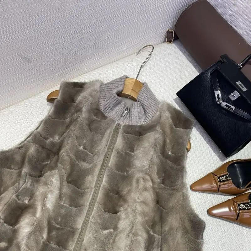 Loro Piana Жилетка кашеміру з норковым хутром — Фото 2