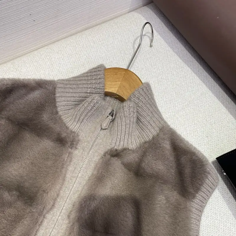 Loro Piana Жилетка кашеміру з норковым хутром — Фото 3