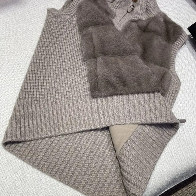 Loro Piana Жилетка кашеміру з норковым хутром — Фото 4