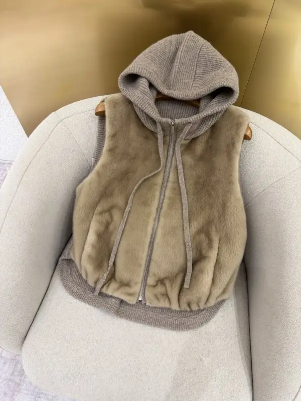Loro Piana — Жилетка вовняна з норковым хутром