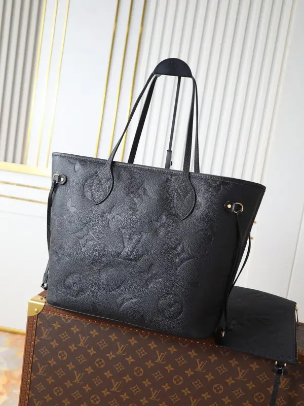 Louis Vuitton Сумка шоппер Neverfull 31 см из м'якої тисненою шкіри — Фото 3