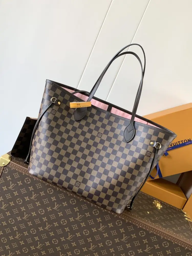 Louis Vuitton — Сумка тоут Neverfull 31 см из канваса Damier Ebene
