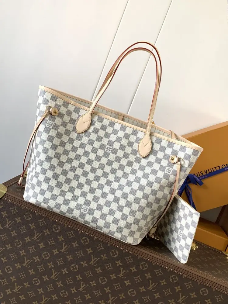 Louis Vuitton Сумка тоут Neverfull 31 см з канваса Damier Ebene — Фото 3