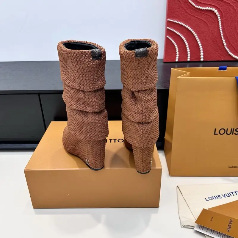 Louis Vuitton Вязаные ботинки на танкетке — Фото 3