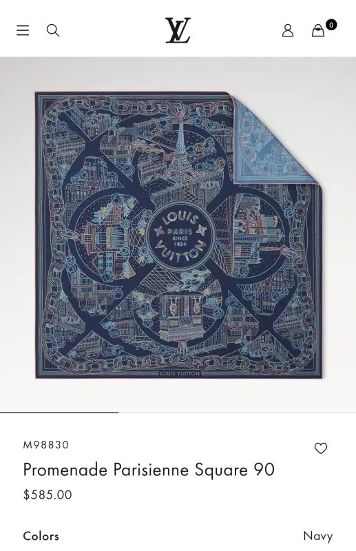 Louis Vuitton Шаль шовкова 90x90 см — Фото 2