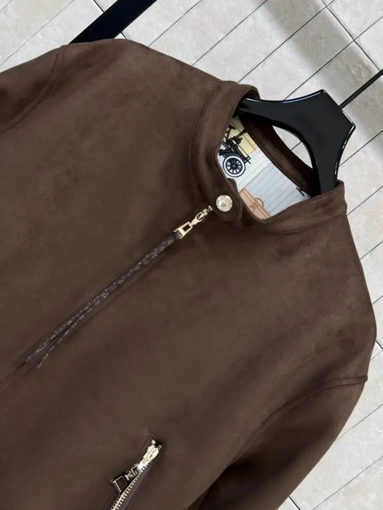 Louis Vuitton Коротка замшева куртка з коміром-стійкою — Фото 2