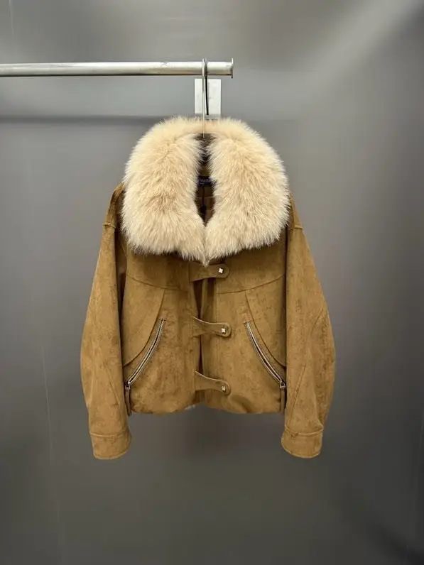 Louis Vuitton — Winter women's jacket on feathers and fox fur