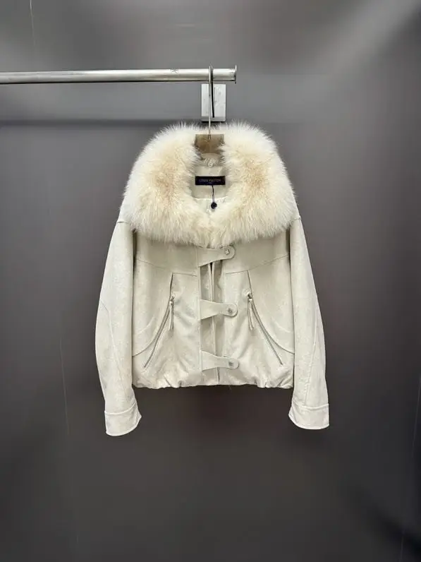 Louis Vuitton — Winter women's jacket on feathers and fox fur