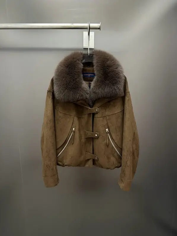 Louis Vuitton — Winter women's jacket on feathers and fox fur