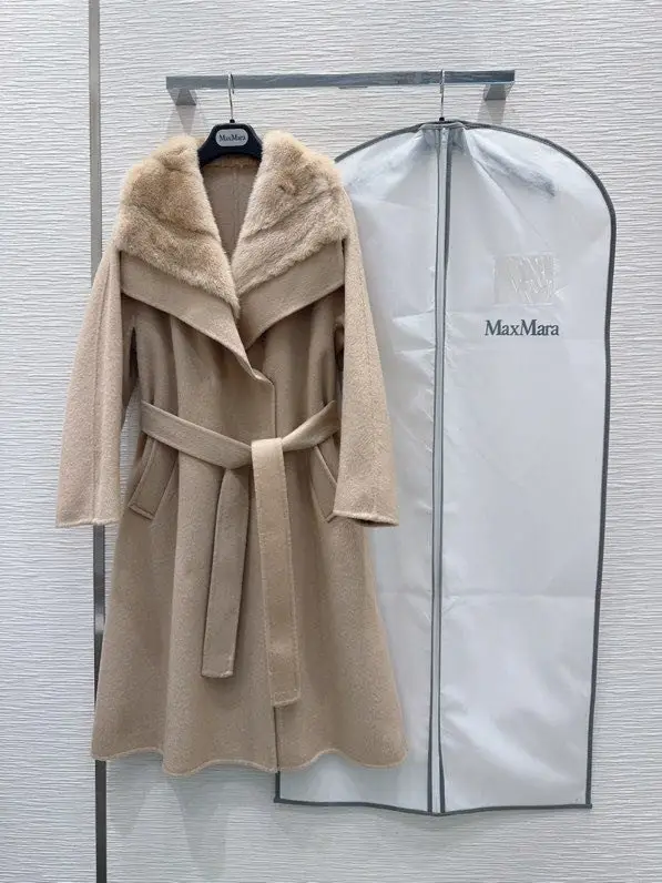 Max Mara Двостороннє кашемірове пальто і коміром з хутра норки — Фото 1