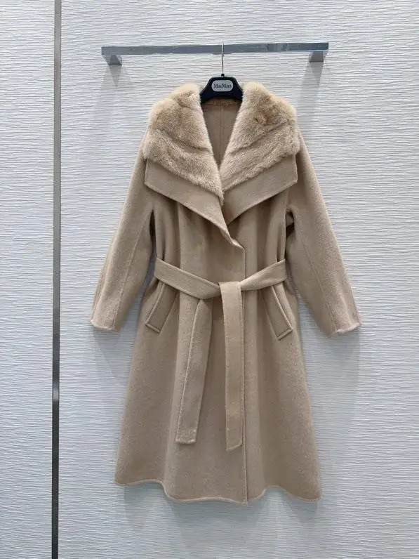 Max Mara Двостороннє кашемірове пальто і коміром з хутра норки — Фото 2