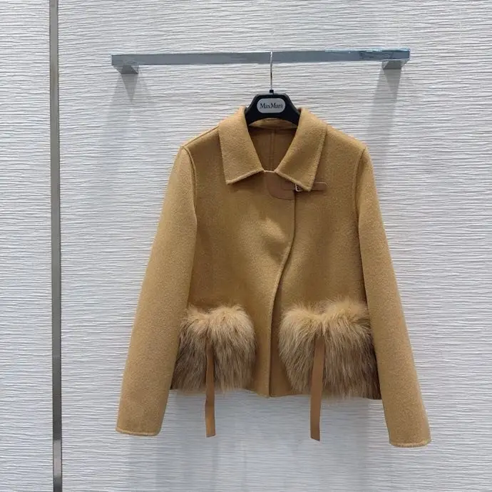 Max Mara Двостороннє кашемірове пальто з хутром лисиці — Фото 2