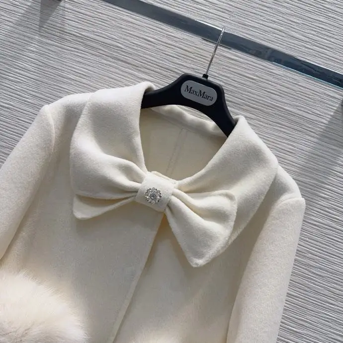 Max Mara Двостороннє кашемірове пальто з хутром лисиці — Фото 4