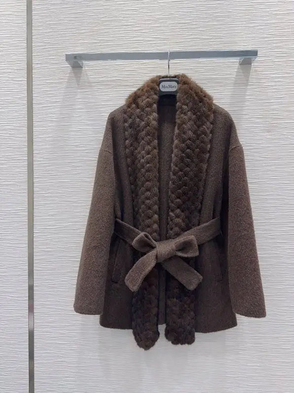 Max Mara Двустороннее кашемировое пальто с норковым мехом — Фото 2