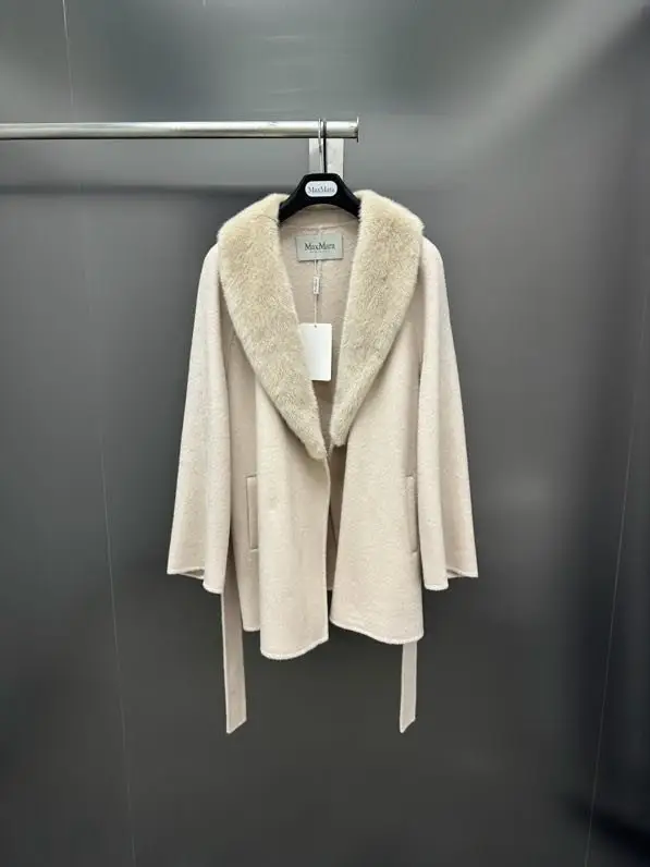 Max Mara Двустороннее кашемировое пальто с норковым мехом — Фото 2