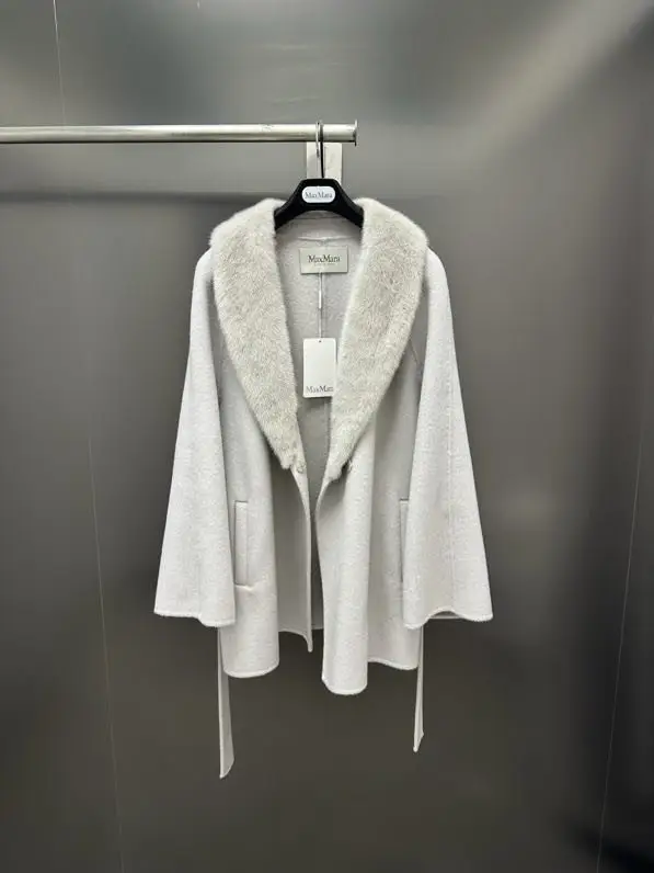 Max Mara Двостороннє кашемірове пальто з норковым хутром — Фото 2