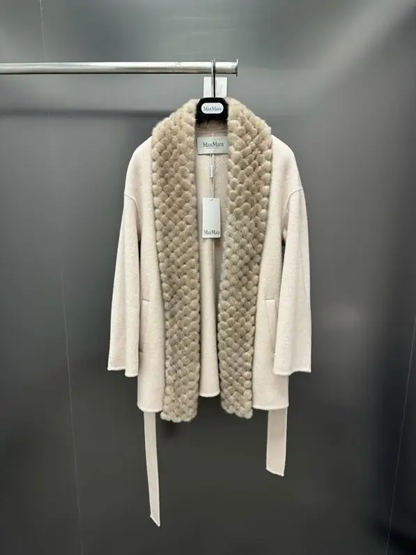 Max Mara Двустороннее кашемировое пальто с норковым мехом — Фото 2