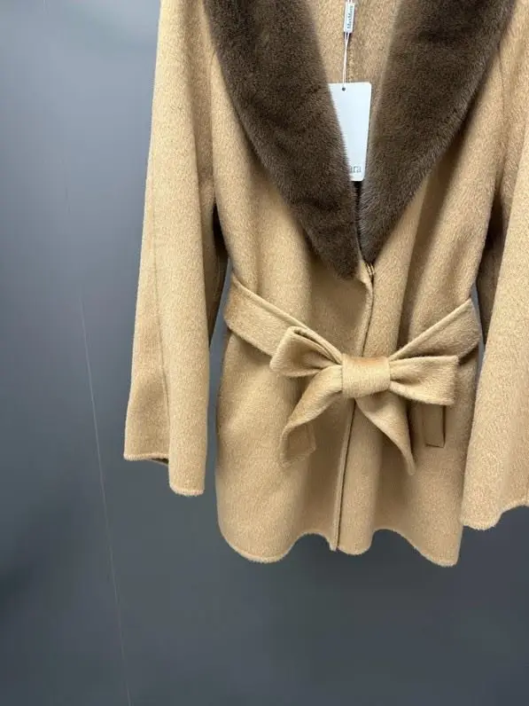 Max Mara Двустороннее кашемировое пальто с норковым мехом — Фото 3