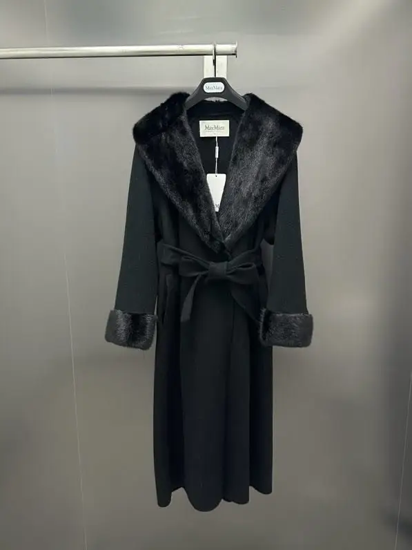 Max Mara Bilateral cashmere coat from норковым fur — Photo 3