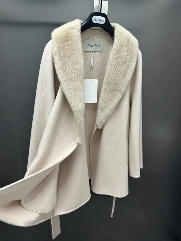 Max Mara Двустороннее кашемировое пальто с норковым мехом — Фото 3