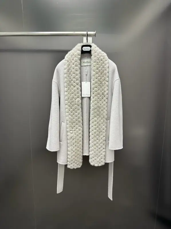 Max Mara Двостороннє кашемірове пальто з норковым хутром — Фото 3
