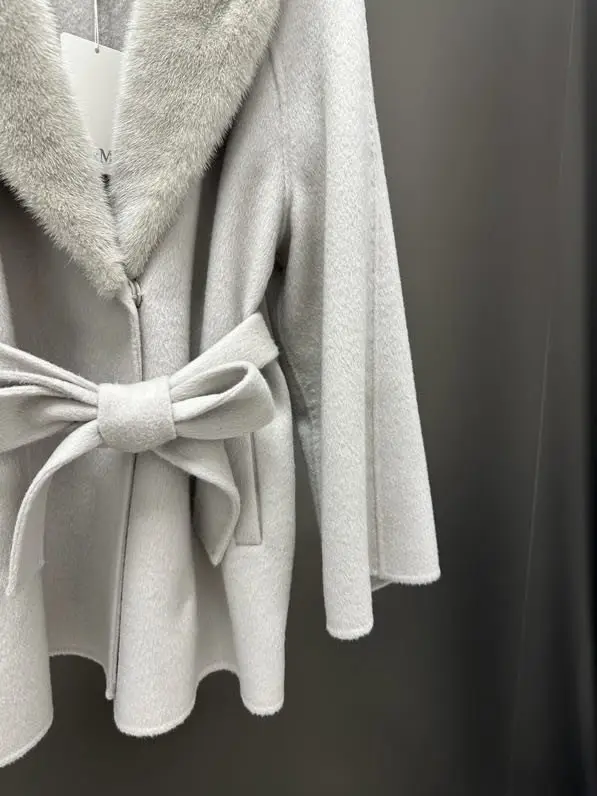 Max Mara Двостороннє кашемірове пальто з норковым хутром — Фото 3