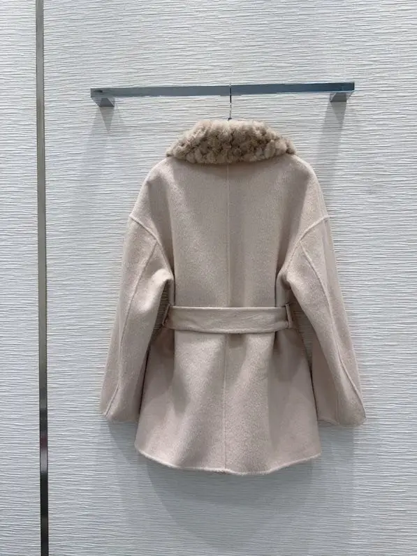 Max Mara Двустороннее кашемировое пальто с норковым мехом — Фото 3