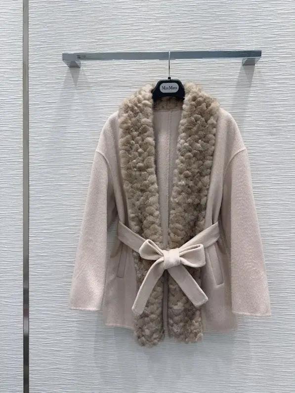 Max Mara Двустороннее кашемировое пальто с норковым мехом — Фото 4