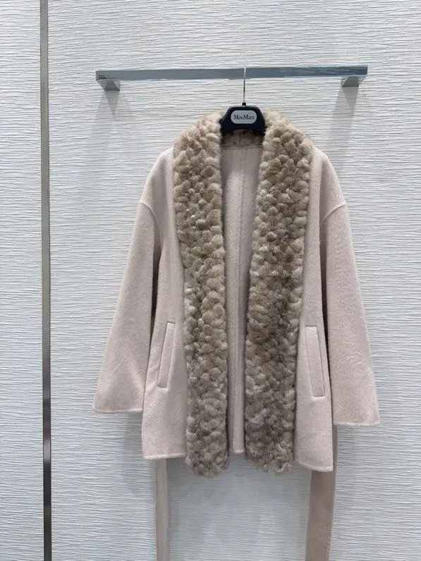 Max Mara Двустороннее кашемировое пальто с норковым мехом — Фото 5