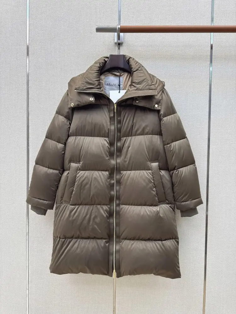 Max Mara Пуховая куртка средней длины с капюшоном — Фото 2