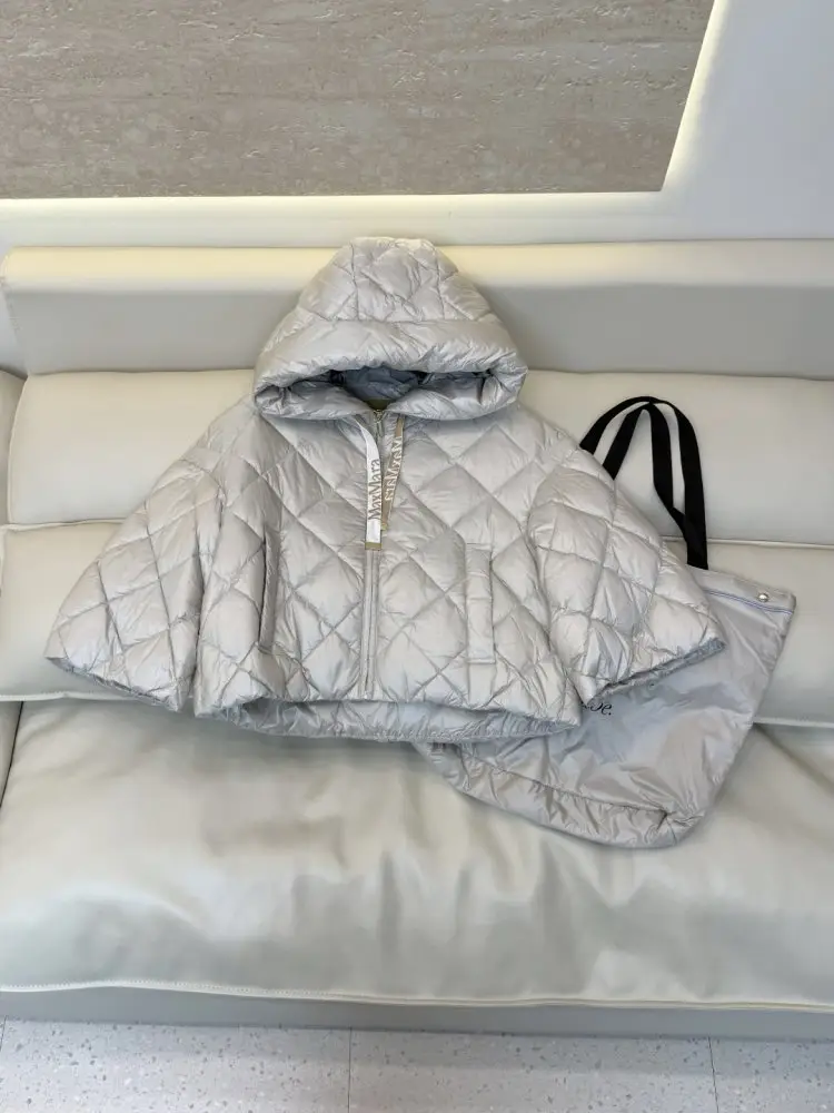 Max Mara Куртка накидка на блискавки з капюшоном — Фото 3