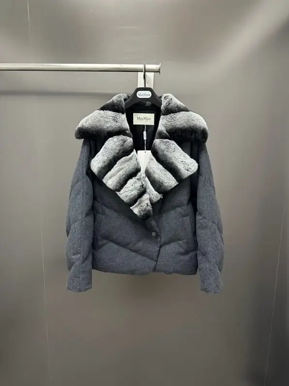 Max Mara — Куртка кашемировая на пуху с кроличьем мехом
