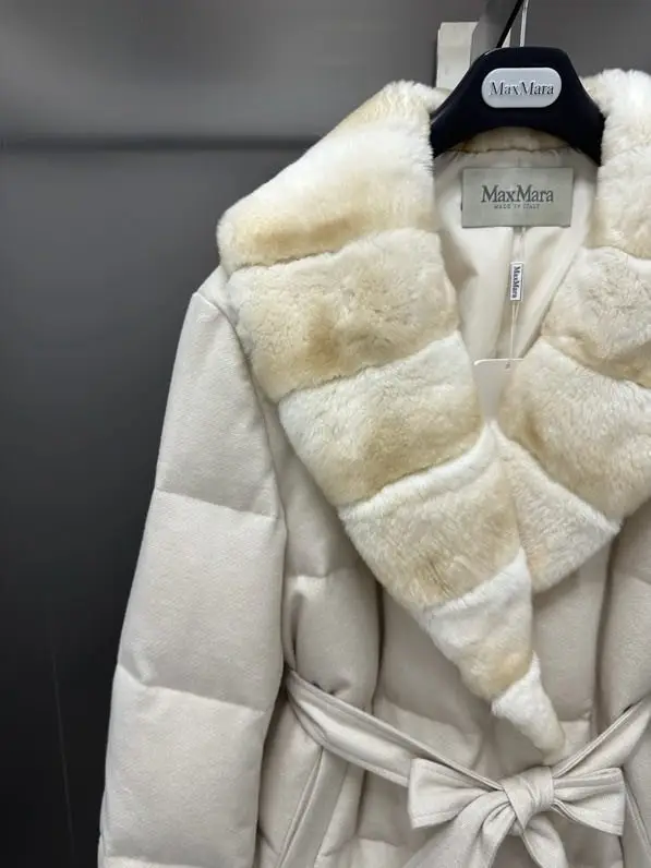 Max Mara Куртка кашеміру на пуху з кролячому хутром — Фото 2