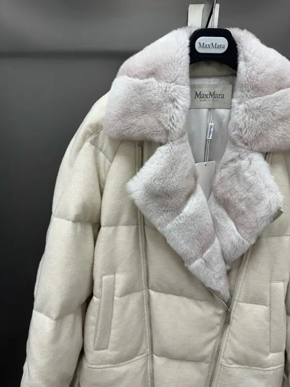 Max Mara Куртка кашемировая на пуху с кроличьем мехом — Фото 2