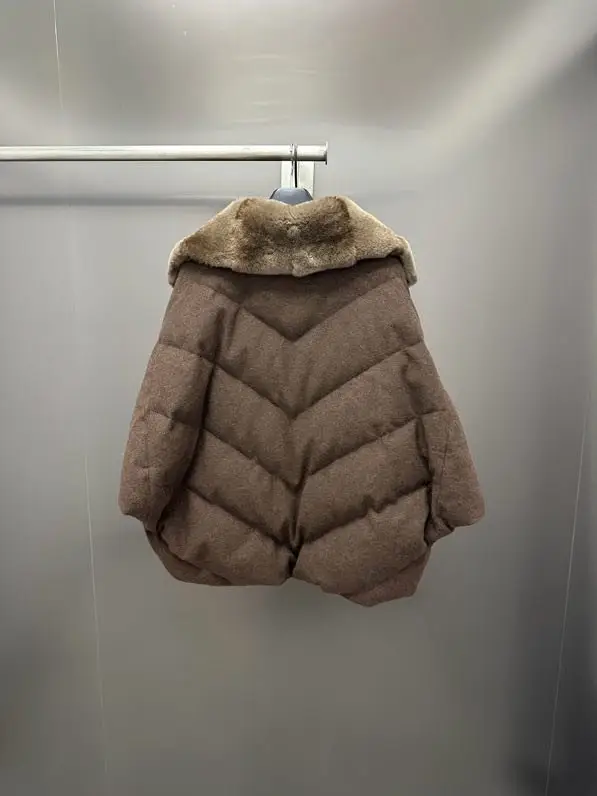 Max Mara Куртка кашемировая на пуху с кроличьем мехом — Фото 3
