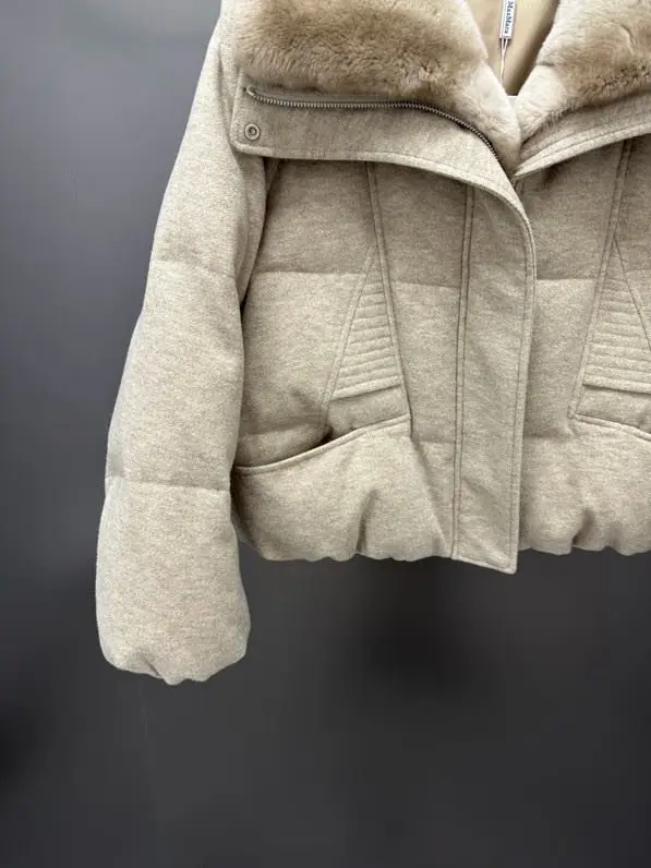 Max Mara Куртка кашеміру на пуху з кролячому хутром — Фото 3