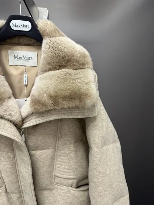 Max Mara Куртка кашеміру на пуху з кролячому хутром — Фото 4