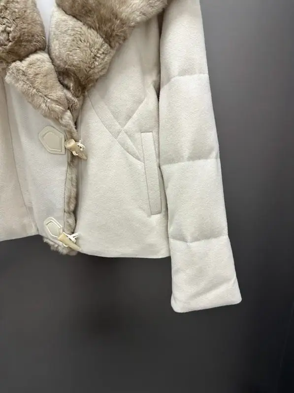 Max Mara Куртка кашемировая на пуху с кроличьем мехом — Фото 4